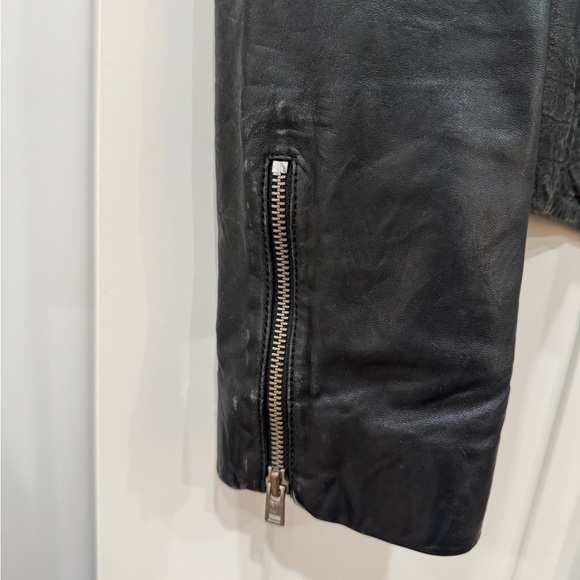 J.Crew Size M Real Leather Black Leather Biker Jacket - Picture 4 of 5